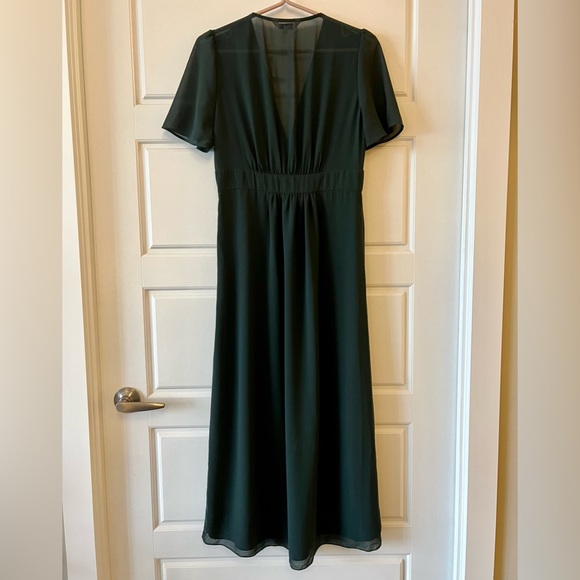 Park & Fifth hunter green chiffon “Adelaide” midi dress- size medium - Picture 7 of 9